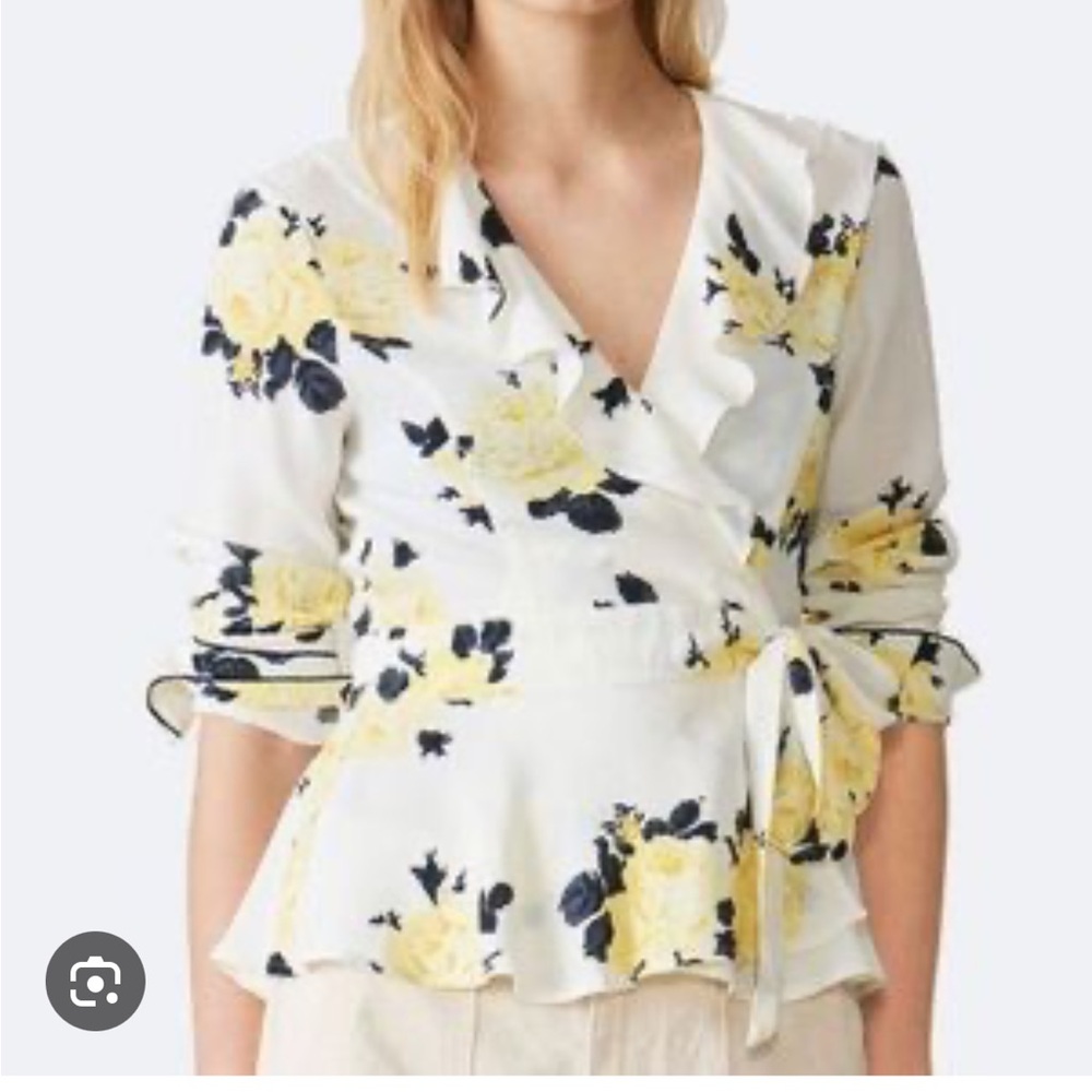 Ganni Floral Wrap Top 42